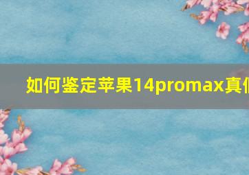 如何鉴定苹果14promax真假