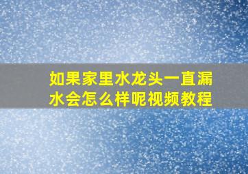 如果家里水龙头一直漏水会怎么样呢视频教程