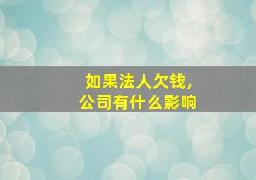 如果法人欠钱,公司有什么影响