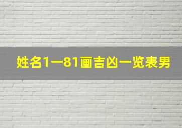 姓名1一81画吉凶一览表男