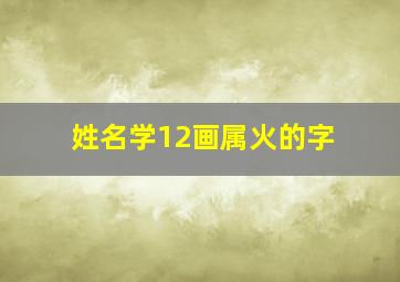 姓名学12画属火的字