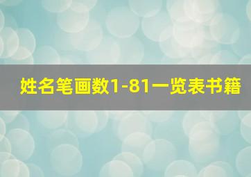 姓名笔画数1-81一览表书籍