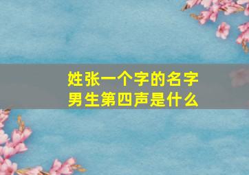 姓张一个字的名字男生第四声是什么