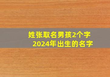 姓张取名男孩2个字2024年出生的名字