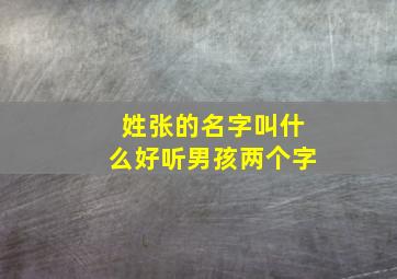 姓张的名字叫什么好听男孩两个字