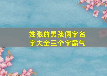 姓张的男孩俩字名字大全三个字霸气