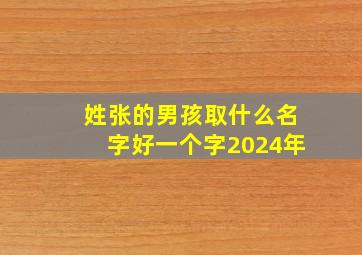 姓张的男孩取什么名字好一个字2024年