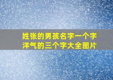 姓张的男孩名字一个字洋气的三个字大全图片