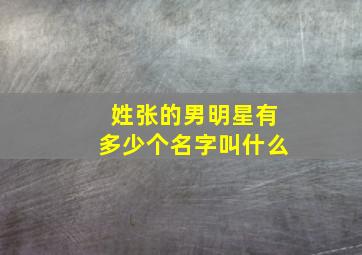 姓张的男明星有多少个名字叫什么