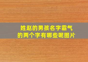 姓赵的男孩名字霸气的两个字有哪些呢图片