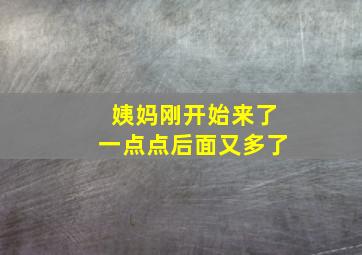 姨妈刚开始来了一点点后面又多了