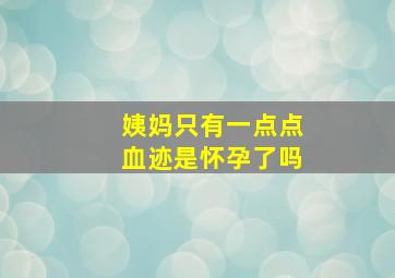 姨妈只有一点点血迹是怀孕了吗