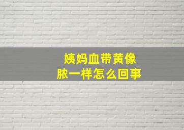 姨妈血带黄像脓一样怎么回事