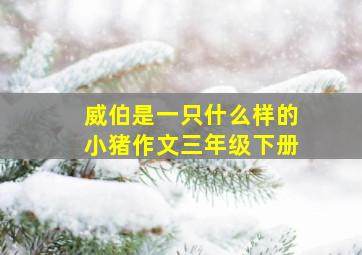 威伯是一只什么样的小猪作文三年级下册