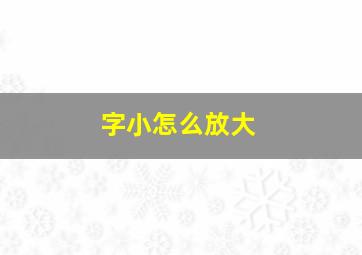 字小怎么放大