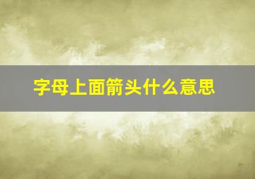 字母上面箭头什么意思