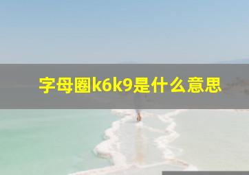 字母圈k6k9是什么意思