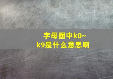 字母圈中k0~k9是什么意思啊