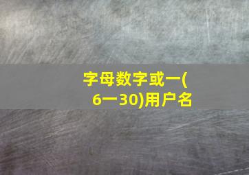 字母数字或一(6一30)用户名