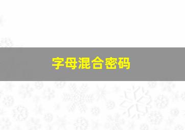 字母混合密码