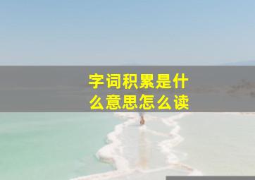 字词积累是什么意思怎么读