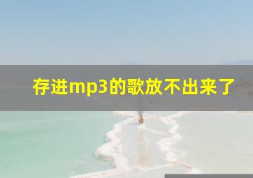 存进mp3的歌放不出来了