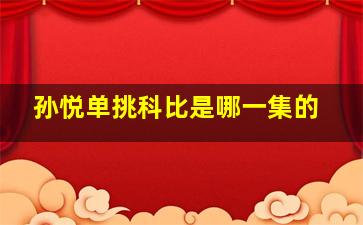 孙悦单挑科比是哪一集的