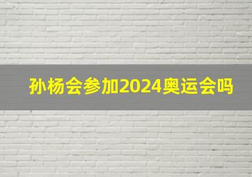 孙杨会参加2024奥运会吗