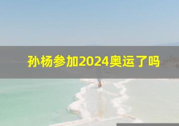 孙杨参加2024奥运了吗