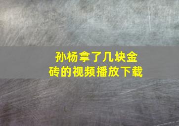 孙杨拿了几块金砖的视频播放下载