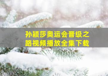 孙颖莎奥运会晋级之路视频播放全集下载