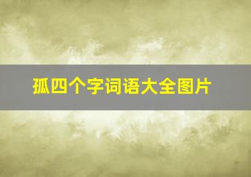 孤四个字词语大全图片