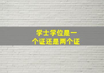 学士学位是一个证还是两个证