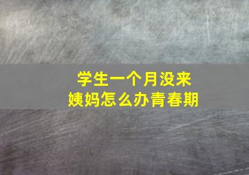 学生一个月没来姨妈怎么办青春期