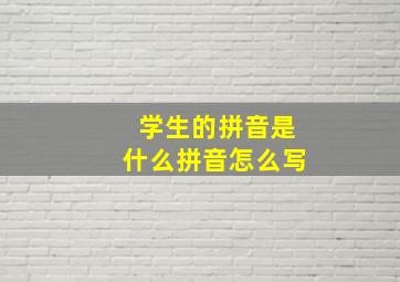 学生的拼音是什么拼音怎么写