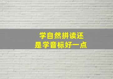 学自然拼读还是学音标好一点