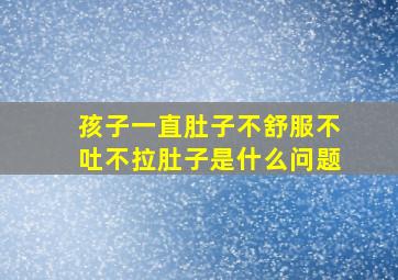 孩子一直肚子不舒服不吐不拉肚子是什么问题