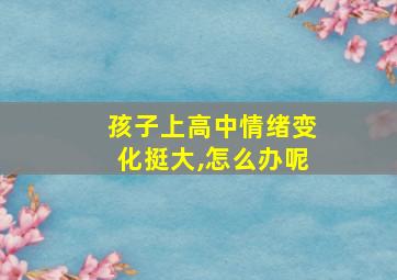 孩子上高中情绪变化挺大,怎么办呢