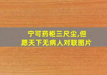 宁可药柜三尺尘,但愿天下无病人对联图片