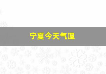 宁夏今天气温