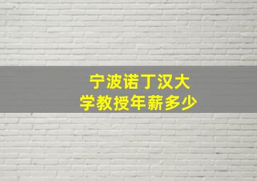 宁波诺丁汉大学教授年薪多少