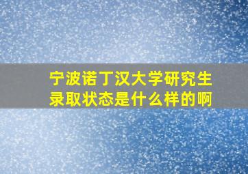 宁波诺丁汉大学研究生录取状态是什么样的啊