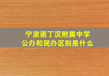 宁波诺丁汉附属中学公办和民办区别是什么