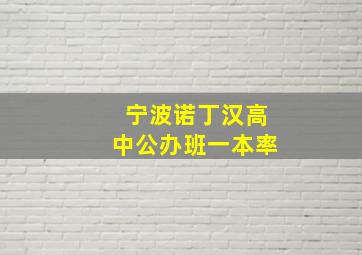 宁波诺丁汉高中公办班一本率