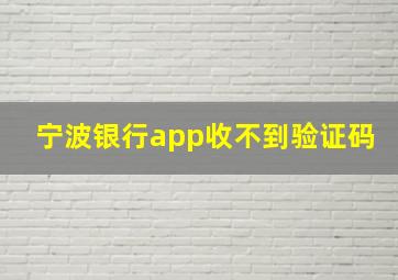 宁波银行app收不到验证码