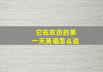 它在农历的第一天英语怎么说