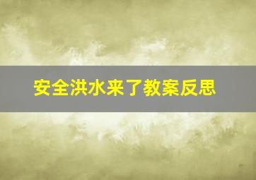 安全洪水来了教案反思