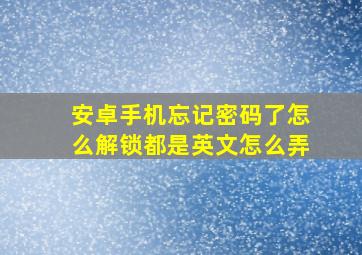 安卓手机忘记密码了怎么解锁都是英文怎么弄