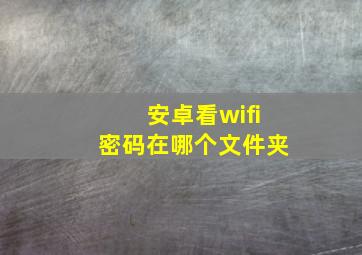 安卓看wifi密码在哪个文件夹