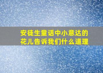 安徒生童话中小意达的花儿告诉我们什么道理